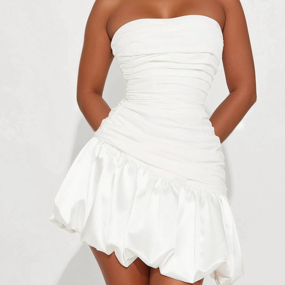 Fashion Nova Strapless White Dress